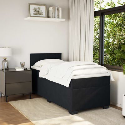 vidaXL Cama com molas/colchão 90x190 cm veludo preto