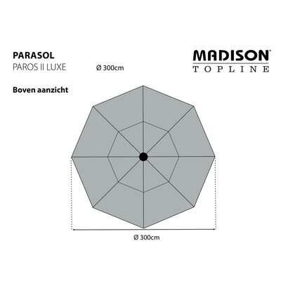 Madison Guarda-sol de jardim Paros II Luxe 300 cm cru