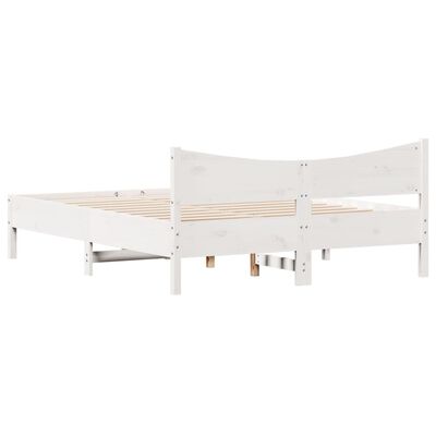 vidaXL Cama sem colchão 160x200 cm madeira de pinho maciça branco