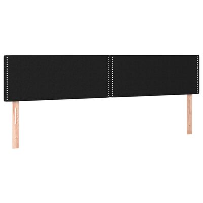 vidaXL Cabeceira de cama c/ luzes LED tecido 200x5x78/88 cm preto