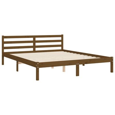 vidaXL Estrutura cama c/ cabeceira 160x200 madeira maciça castanho-mel