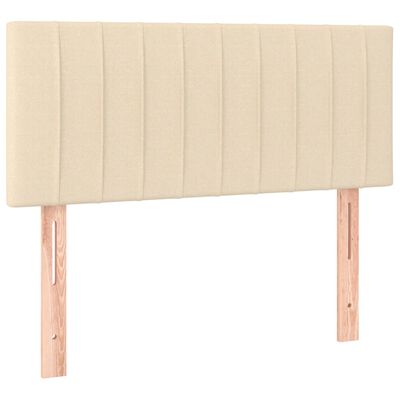 vidaXL Cama com molas/colchão 90x190 cm tecido cor creme