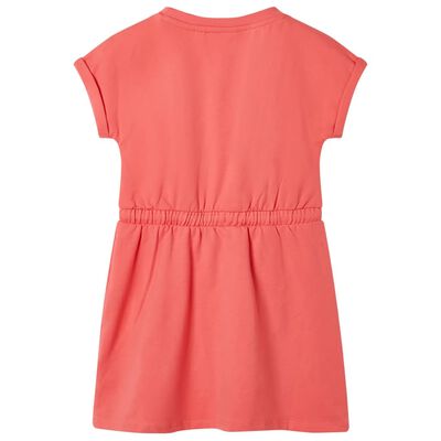 Vestido de criança com cordão cor coral 104