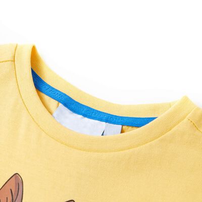 T-shirt infantil com mangas curtas amarelo 92