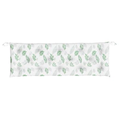 vidaXL Almofadões banco jardim 2 pcs 150x50x7 cm tecido padrão folhas