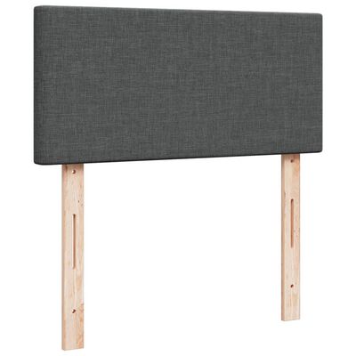 vidaXL Cama box spring com colchão solteiro tecido cinzento-escuro