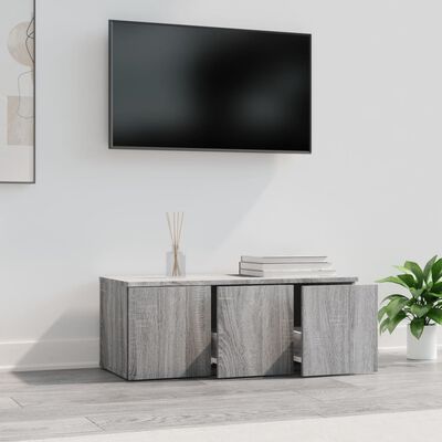 vidaXL Móvel de TV 80x34x30 cm derivados de madeira cinzento sonoma