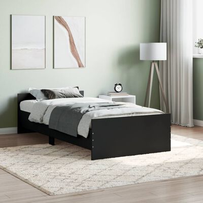 vidaXL Estrutura de cama 90x190 cm derivados de madeira preto