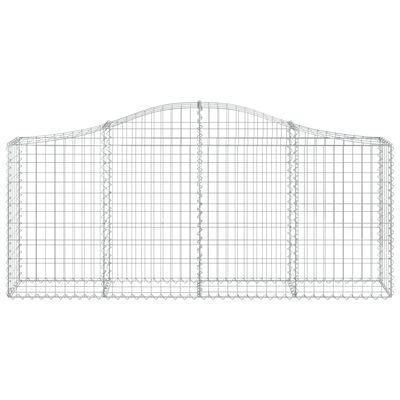 vidaXL Cestos gabião arqueados 40pcs 200x30x80/100cm ferro galvanizado