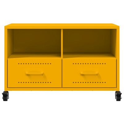 vidaXL Móvel de TV 68x39x43,5 cm aço amarelo mostarda