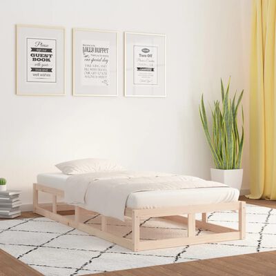 vidaXL Estrutura de cama solteiro 90x190 cm madeira maciça