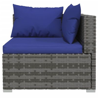 vidaXL 8 pcs conjunto lounge de jardim c/ almofadões vime PE cinzento