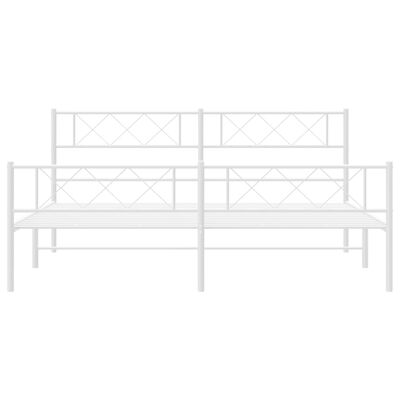 vidaXL Estrutura de cama com cabeceira e pés 193x203 cm metal branco