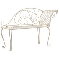 vidaXL Chaise lounge para jardim 128 cm metal antigo branco