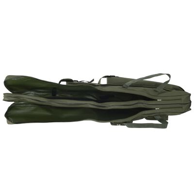 vidaXL Saco para cana de pesca 160 cm tecido oxford verde-escuro