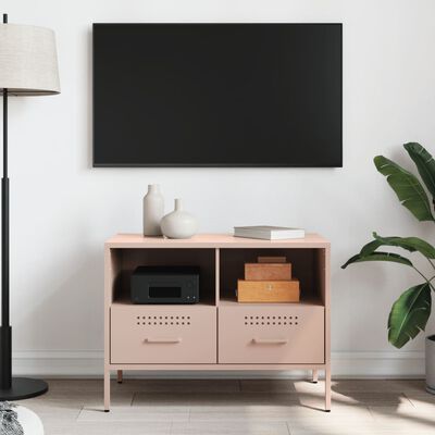 vidaXL Móvel de TV 68x39x50,5 cm aço rosa