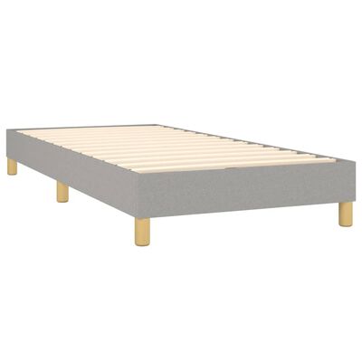 vidaXL Cama box spring c/ colchão e LED 80x200 cm tecido cinza-claro