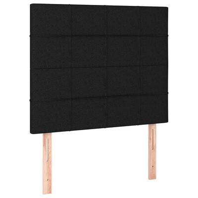 vidaXL Estrutura de cama c/ cabeceira tecido 90x190 cm preto