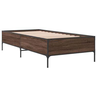 vidaXL Estrutura de cama derivados de madeira/metal carvalho castanho