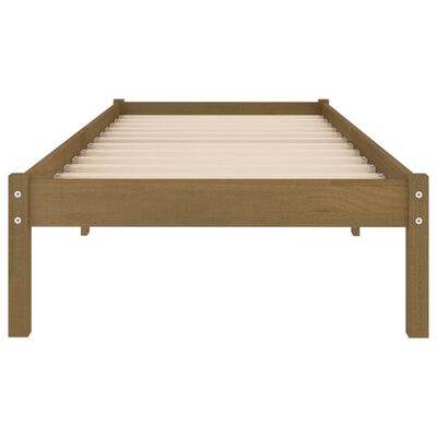 vidaXL Estrutura de cama 90x200 cm pinho maciço castanho mel