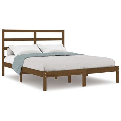 vidaXL Estrutura de cama 120x200 cm madeira pinho maciço castanho mel