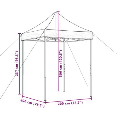 vidaXL Tenda p/ festas pop-up dobrável 200x200x306cm cinza-acastanhado