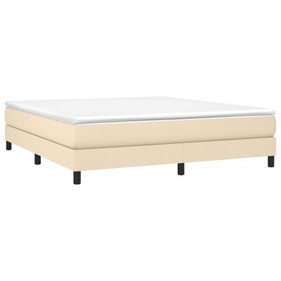 vidaXL Cama com molas/colchão 180x200 cm tecido cor creme