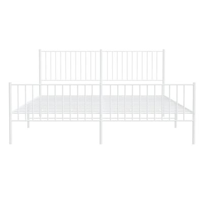 vidaXL Estrutura de cama com cabeceira e pés 180x200 cm metal branco