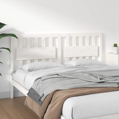 vidaXL Cabeceira de cama 155,5x4x100 cm madeira de pinho maciça branco