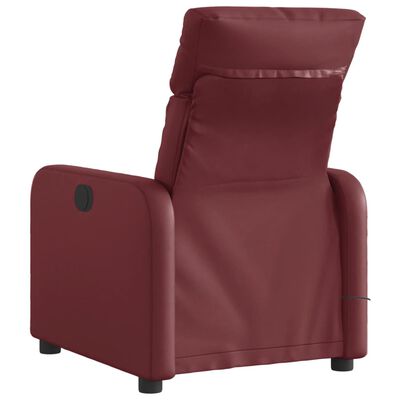 vidaXL Poltrona massagens reclin. elétrica couro artif. vermelho-tinto