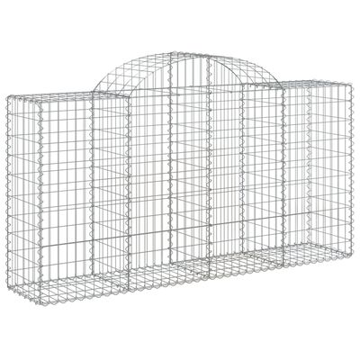 vidaXL Cestos gabião arqueados 6pcs 200x50x100/120cm ferro galvanizado