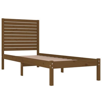 vidaXL Estrutura cama pequena solteiro 75x190 cm madeira castanho mel