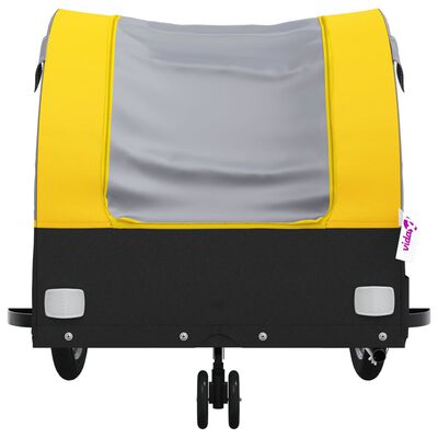 vidaXL Reboque para bicicleta 30 kg ferro preto e amarelo