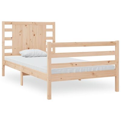 vidaXL Estrutura de cama pequena solteiro 2FT6 75x190 cm pinho maciço