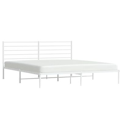 vidaXL Estrutura de cama com cabeceira 183x213 cm metal branco