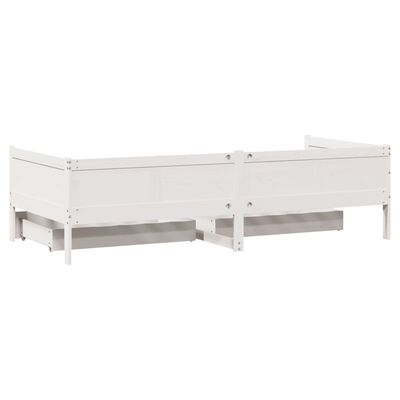 vidaXL Sofá-cama c/ gavetas 90x190 cm madeira de pinho maciça branco