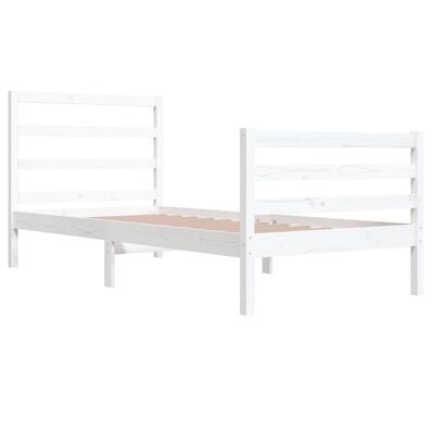 vidaXL Estrutura de cama 90x200 cm pinho maciço branco