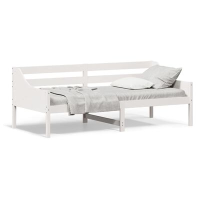 vidaXL Sofá-cama sem colchão 90x200 cm madeira de pinho maciça branco