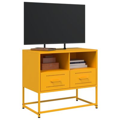 vidaXL Móvel de TV 68x39x60,5 cm aço amarelo mostarda