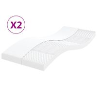 vidaXL Colchões de espuma 2 pcs 90x190 cm 7 zonas dureza 20 ILD branco