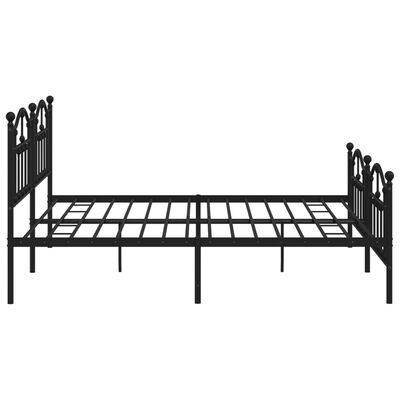 vidaXL Estrutura de cama com cabeceira e pés 200x200 cm metal preto