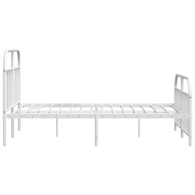 vidaXL Estrutura de cama com cabeceira e pés 183x213 cm metal branco