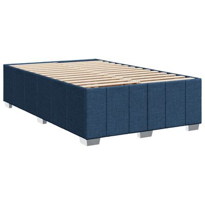 vidaXL Cama com molas/colchão 120x200 cm tecido azul