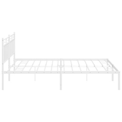 vidaXL Estrutura de cama com cabeceira 193x203 cm metal branco