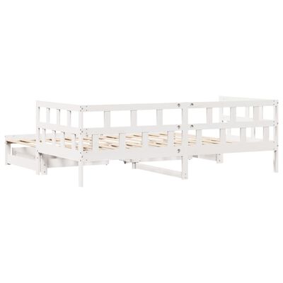 vidaXL Sofá-cama c/ gavetão e gavetas branco 90x200cm madeira de pinho