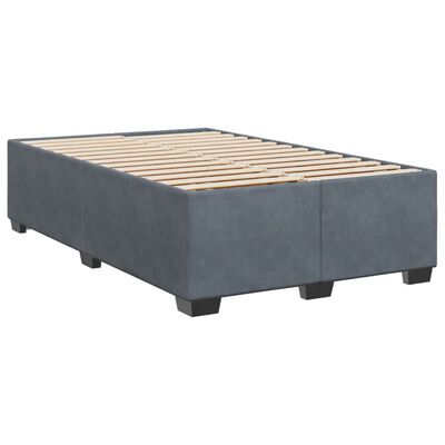 vidaXL Cama boxspring com colchão 120x200 cm veludo cinzento-escuro