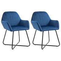 vidaXL Cadeiras de jantar 2 pcs veludo azul