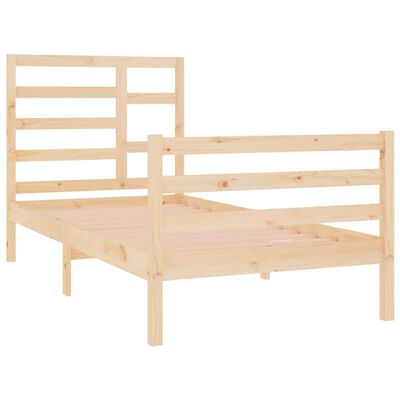 vidaXL Estrutura de cama pequena solteiro 75x190 cm madeira maciça