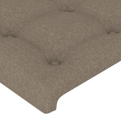 vidaXL Cabeceira cama c/ LED tecido 144x5x118/128 cm cinza-acastanhado