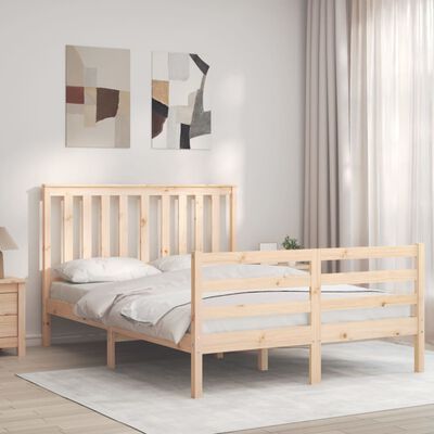 vidaXL Estrutura de cama com cabeceira 120x200 cmmadeira maciça